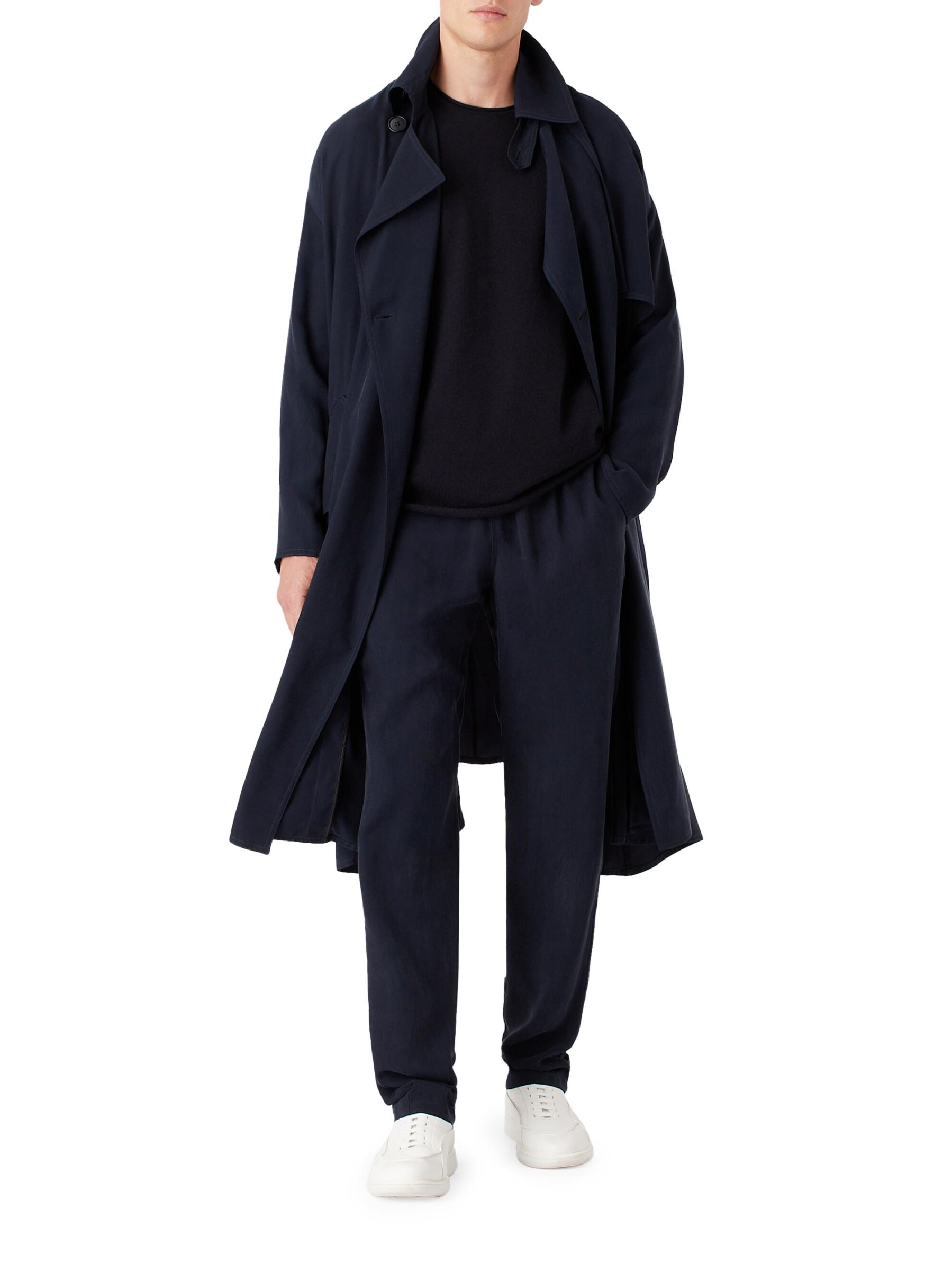 BALESTRINO ブラック ダブルブレスト コート Giorgio Armani - ベルテッドダブルブレストコート をオンライン