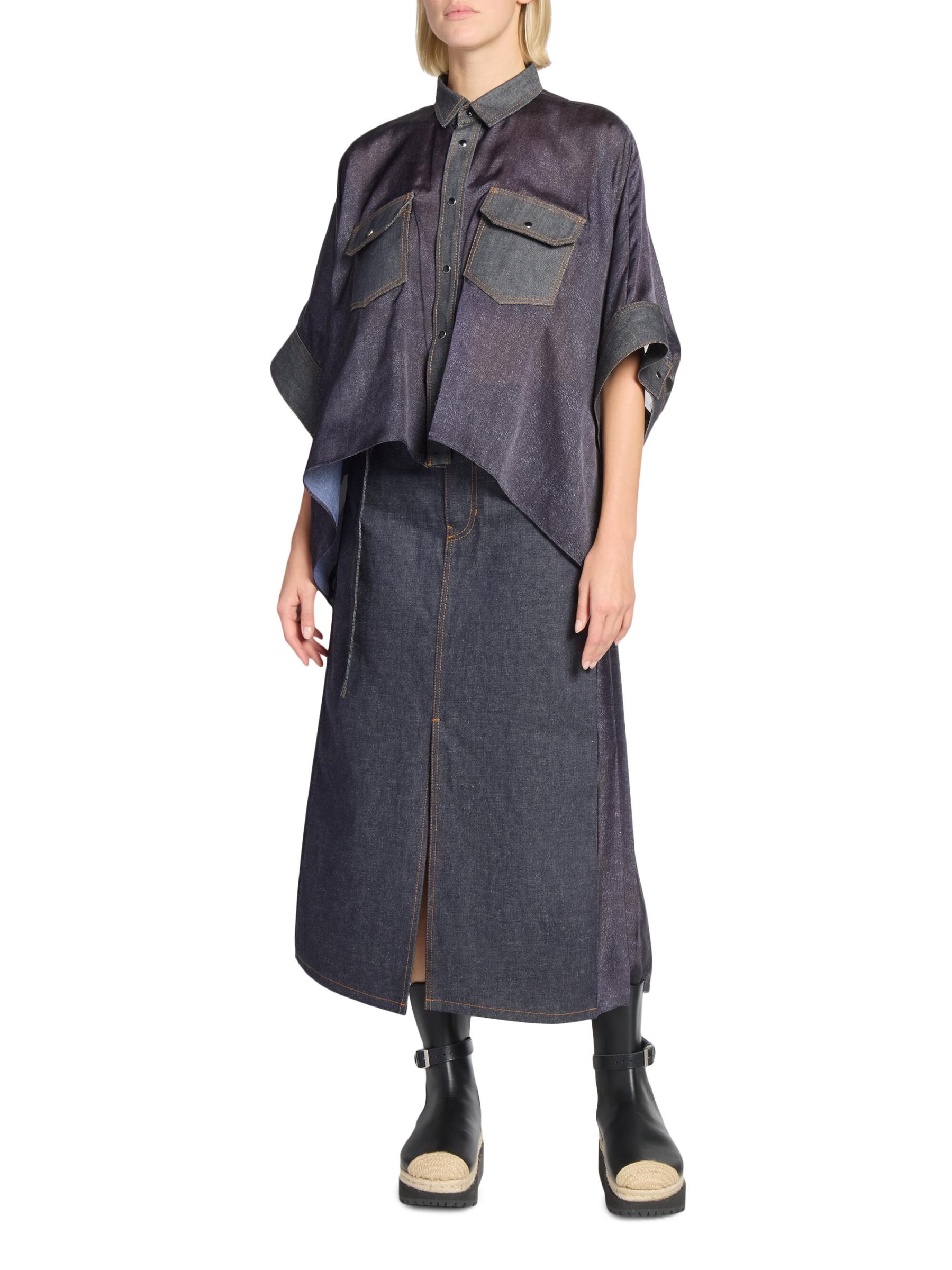 【sacai】Pleated Denim Midi Skirt プリーツ デニム スカート sacai | Pleated Denim Midi Skirt – Kirna Zabête