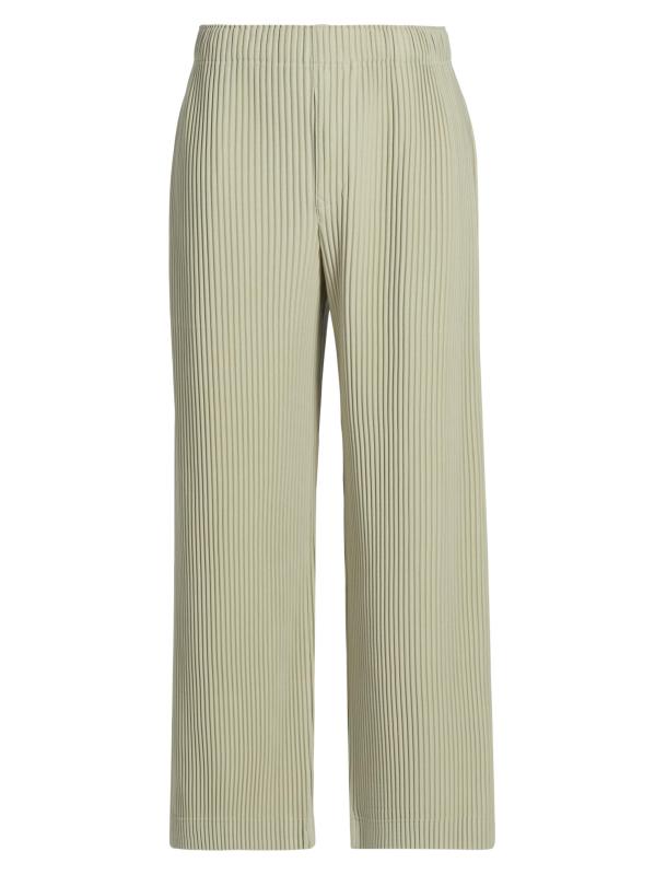 October Pleated Mid-Rise Wide-Leg Pants