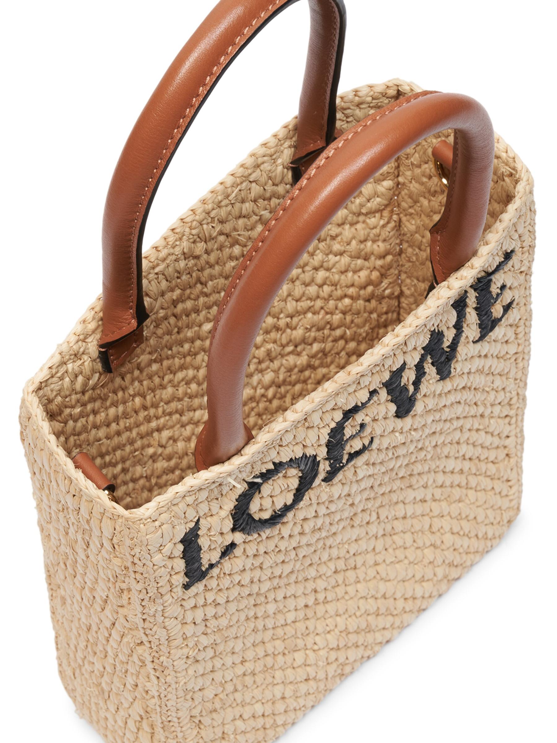 Shop Loewe - A5 Raffia & Leather Tote Bag | Saks Fifth