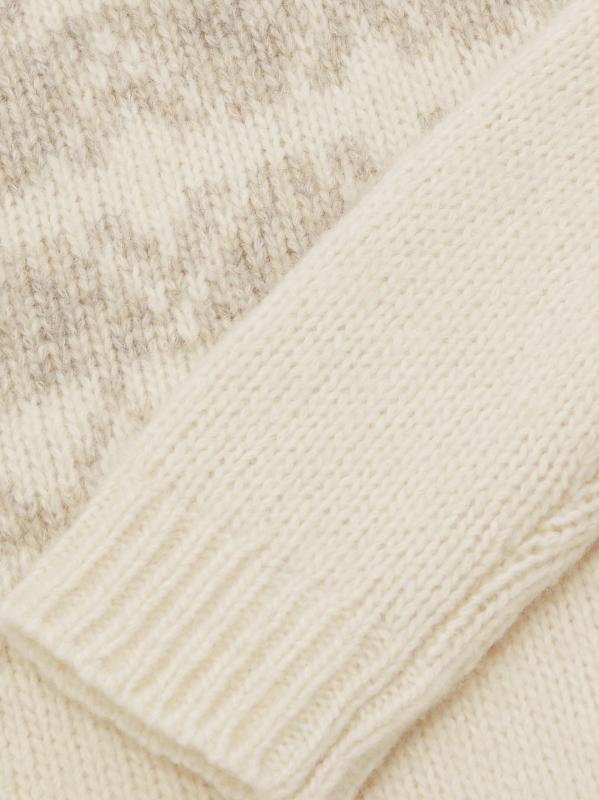 #4: سترة كلاوس من الصوف المخلوط بالصوف للأولاد والصبيان الصغار - أوف وايت