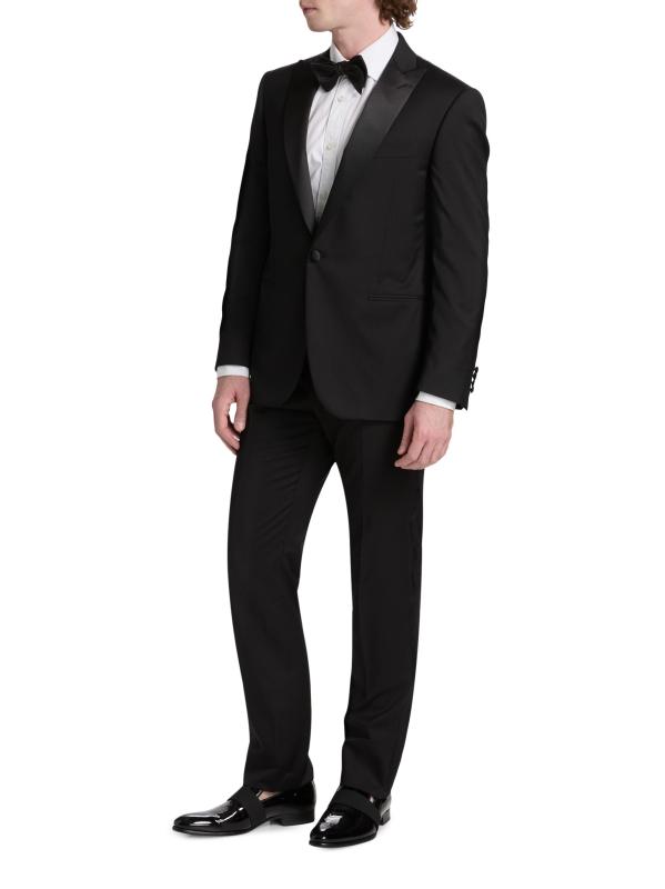 #3: بدلة توكسيدو أحادية الصدر من الصوف البكر - أسود