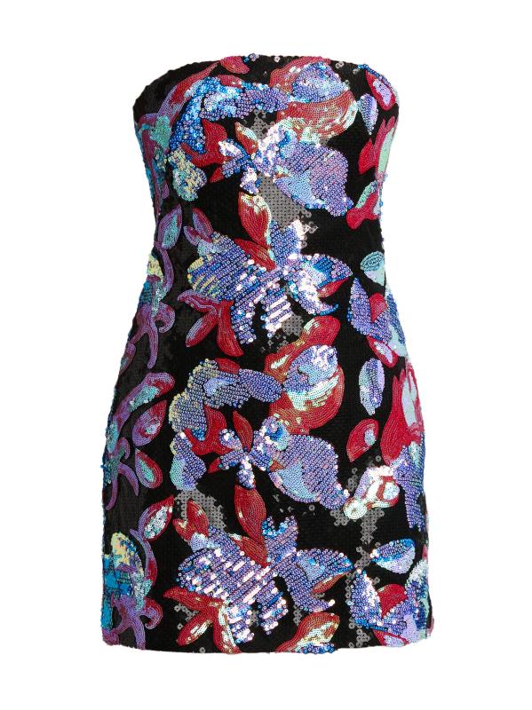 فستان قصير مطرز بمقاس عادي من لايتس أون ستيل