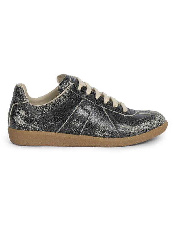 Replica Distressed Leather Sneakers