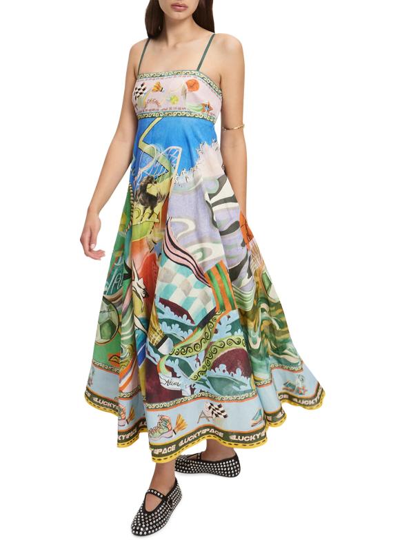 #2: فستان ماكسي من الكتان من لاكي بيس - متعدد