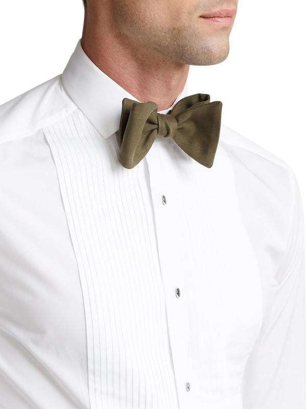 #5: قميص ديكستر القطني المطوي بأكمام طويلة - أبيض