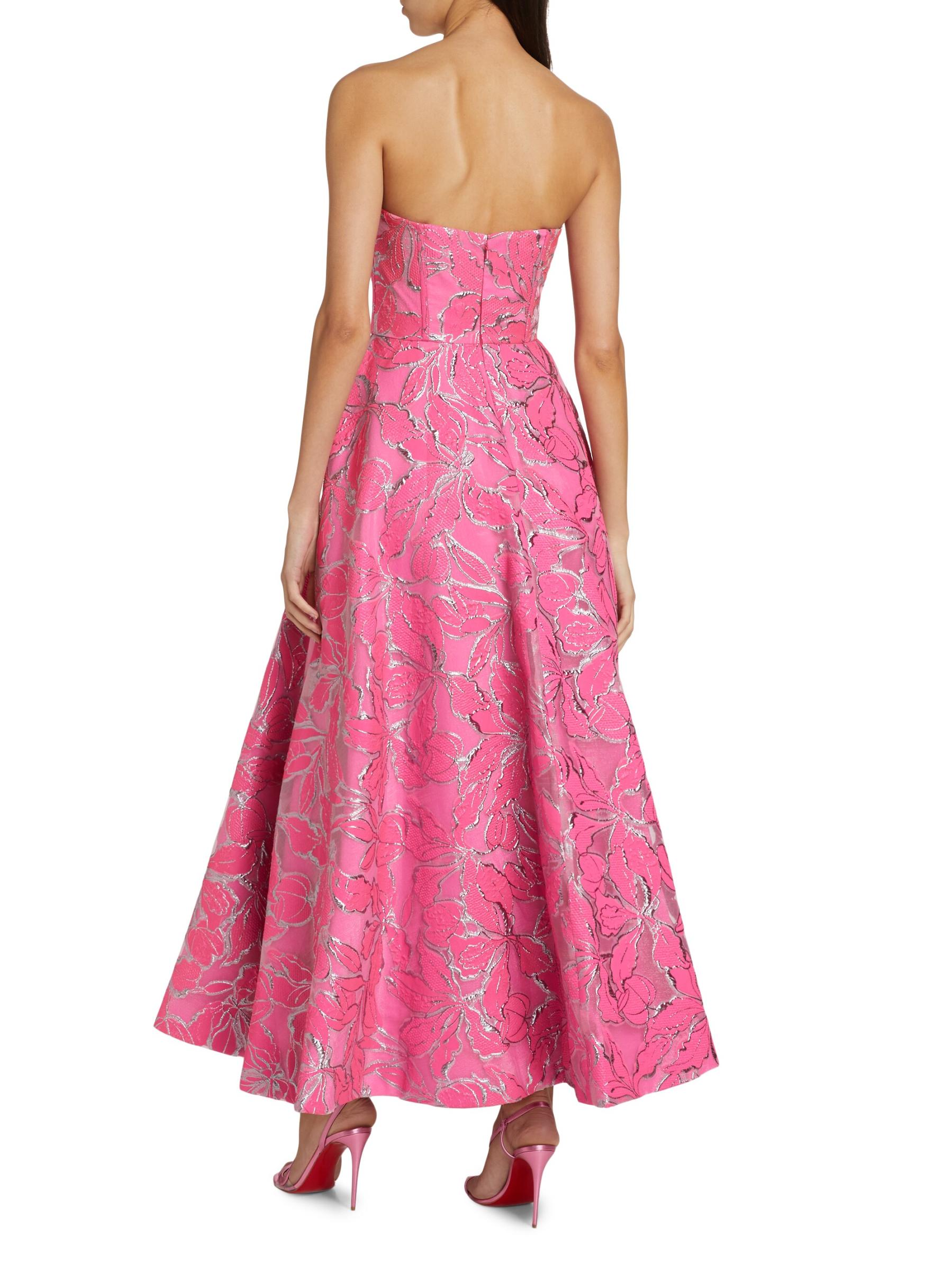 Amelia Floral Strapless Corset Maxi Dress