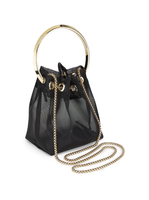 Jimmy Choo - ボンボンメッシュトップハンドルバケットバッグ を