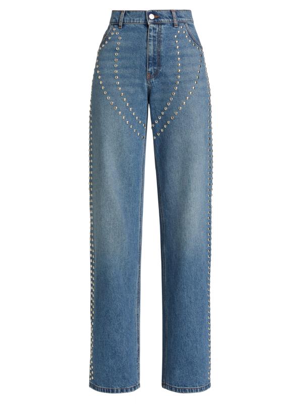 Shop Stella McCartney - Studded Chaps Mid-Rise Jeans | Saks