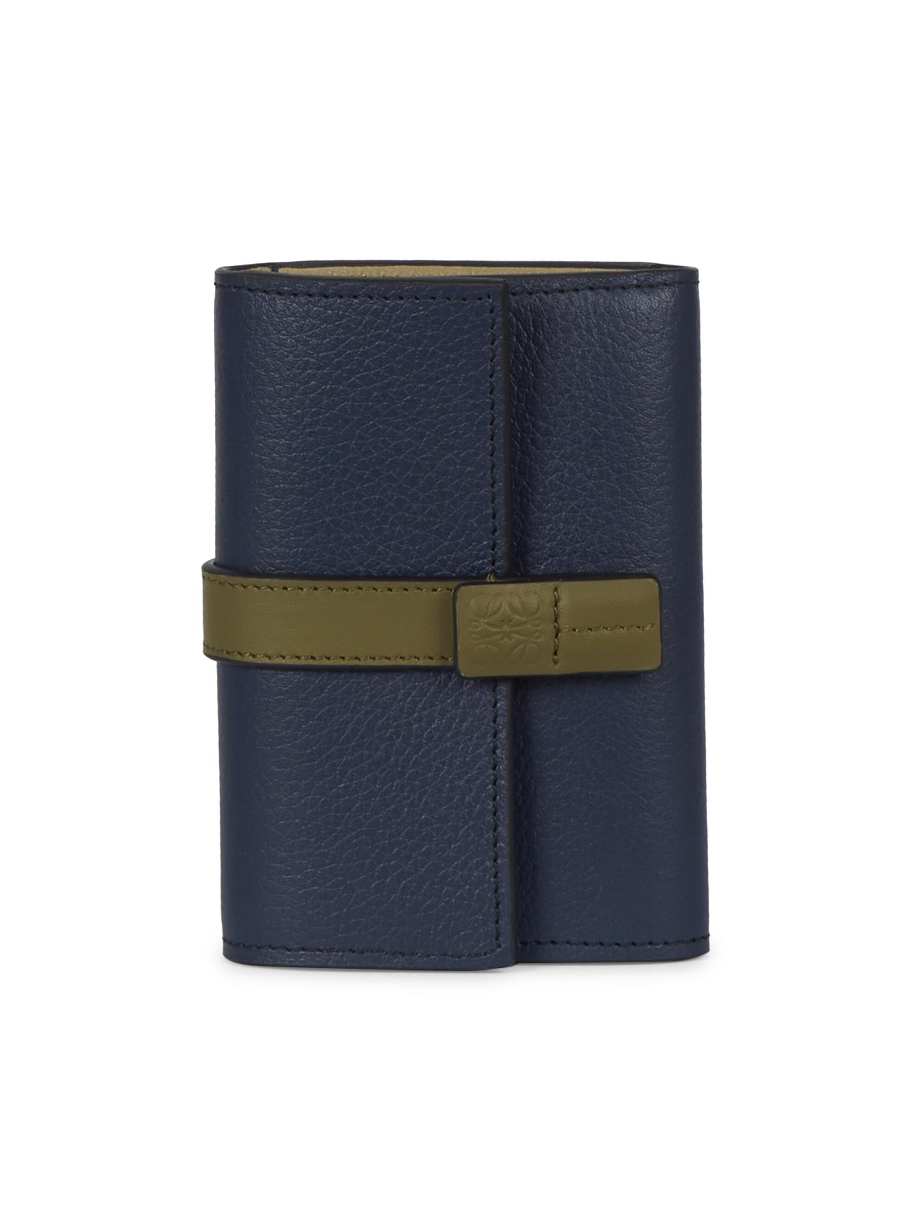 LOEWE☆ペブル スモール 縦型ウォレット Pebble small vertical wallet in shiny nappa calfskin Black