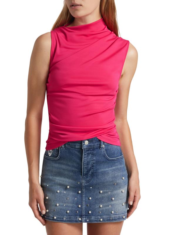 Shop Moschino Jeans - Draped Jersey Sleeveless Top | Saks