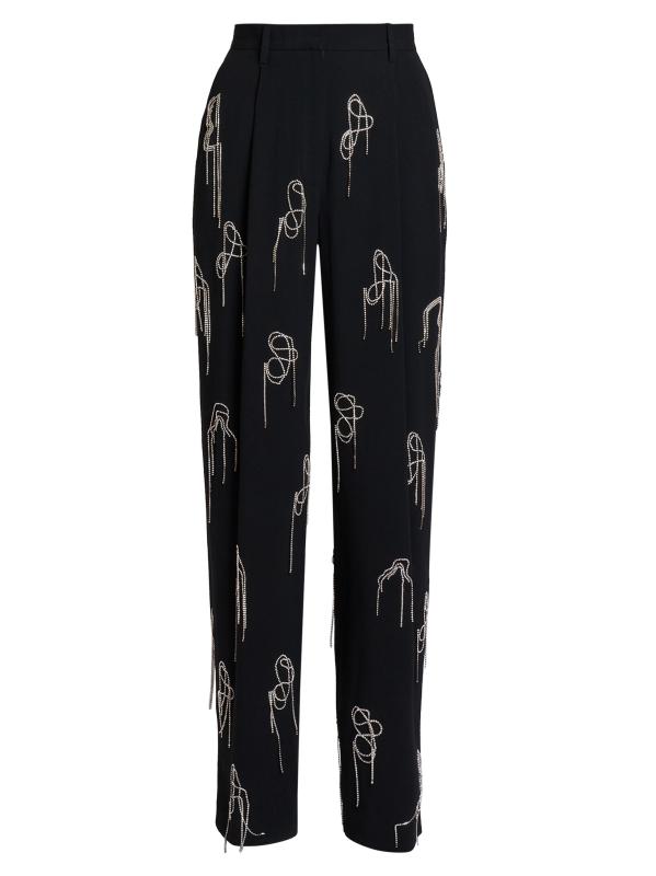 DRIES VAN NOTEN*スタイリッシュな魅力*プリーツ ポーターパンツ Dries Van Noten - ポーターラインストーン・プリーツパンツ を