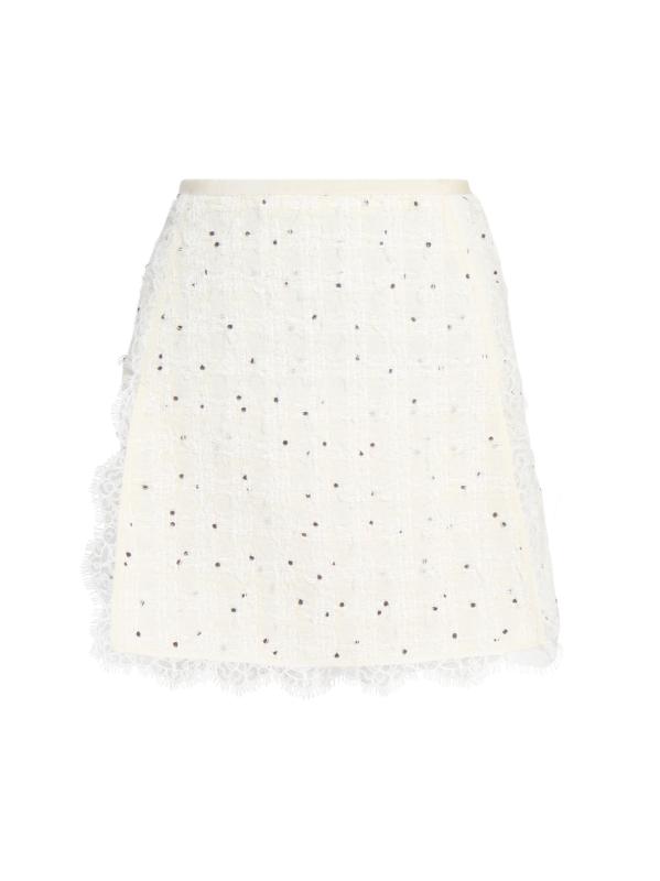 تنورة قصيرة من التويد بنقشة بولكا دوت