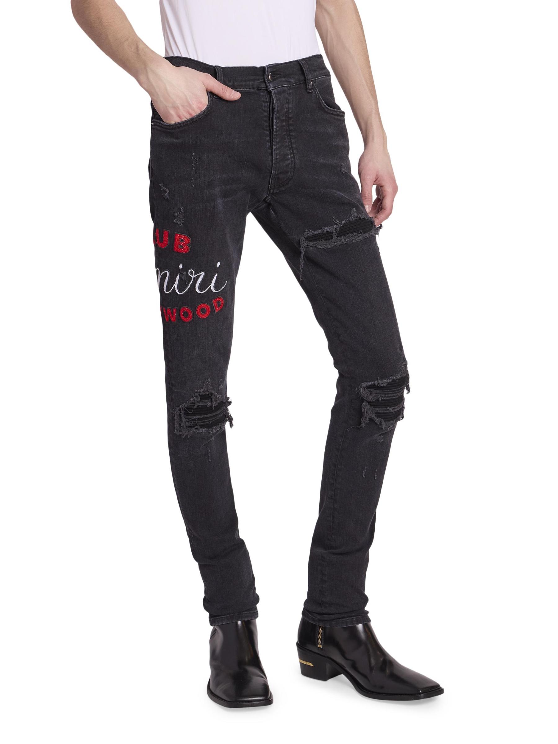 Amiri - クラブ・アミリ・ロゴ・スキニー・ジーンズ を