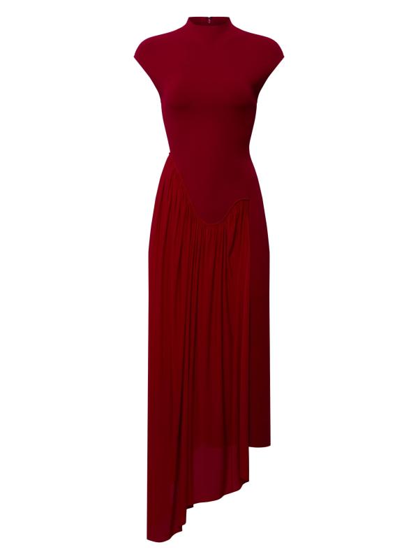 Francis Asymmetric Knit Midi-Dress