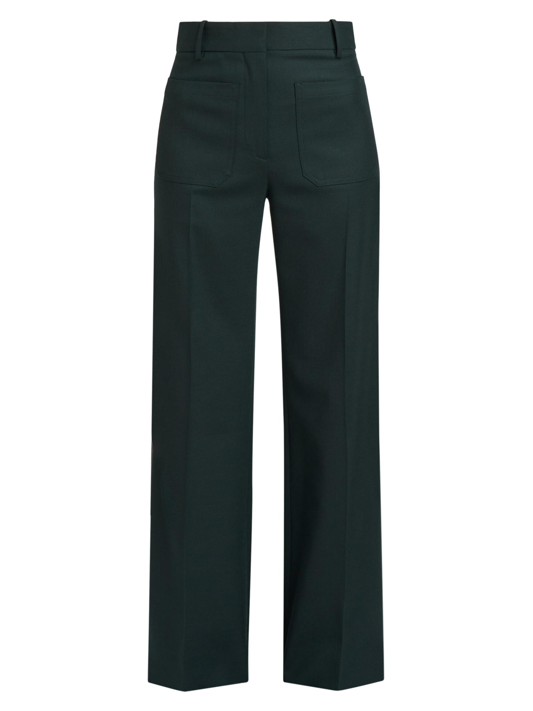 【Victoria Beckham】チェック high-riseフレアウールパンツ Victoria Beckham - アリーナ・ウールブレンド・フレアパンツ を