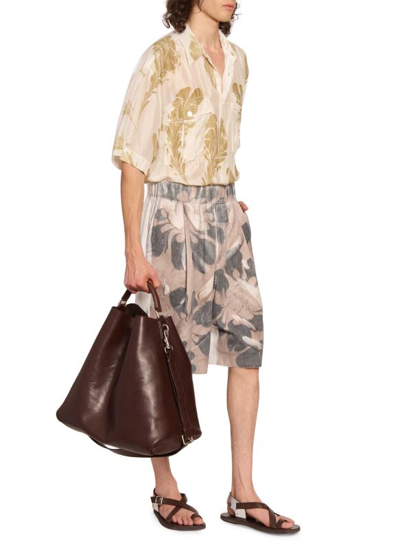 (US発)Dries Van Noten レザー トップハンドル バッグ Dries Van Noten - ミディアムレザートップハンドルバッグ を