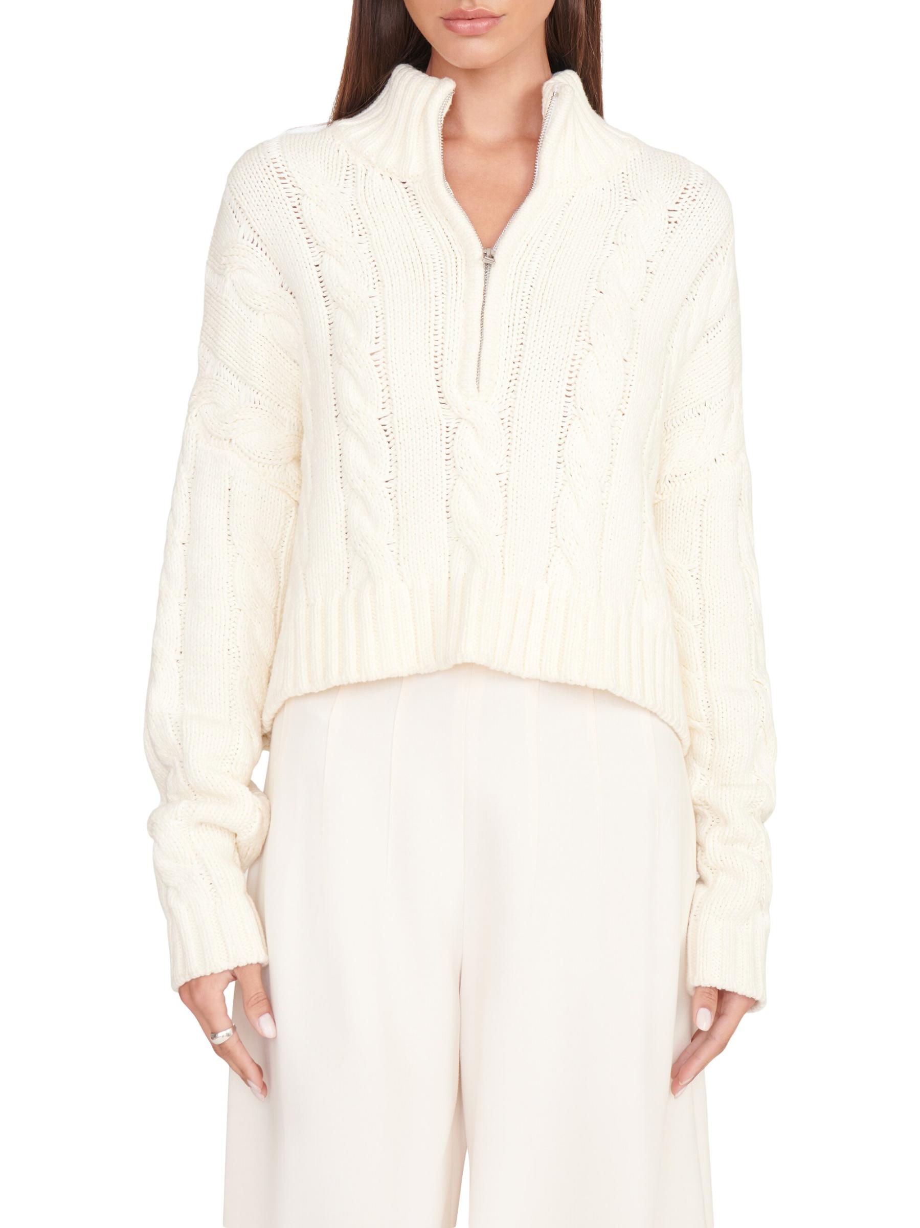 売れ筋商品|||ステゥド ニット&セーター レディース アウター CROPPED HAMPTON - Jumper - ivory Shop STAUD - Hampton Rib-Knit Cropped Sweater | Saks Fifth