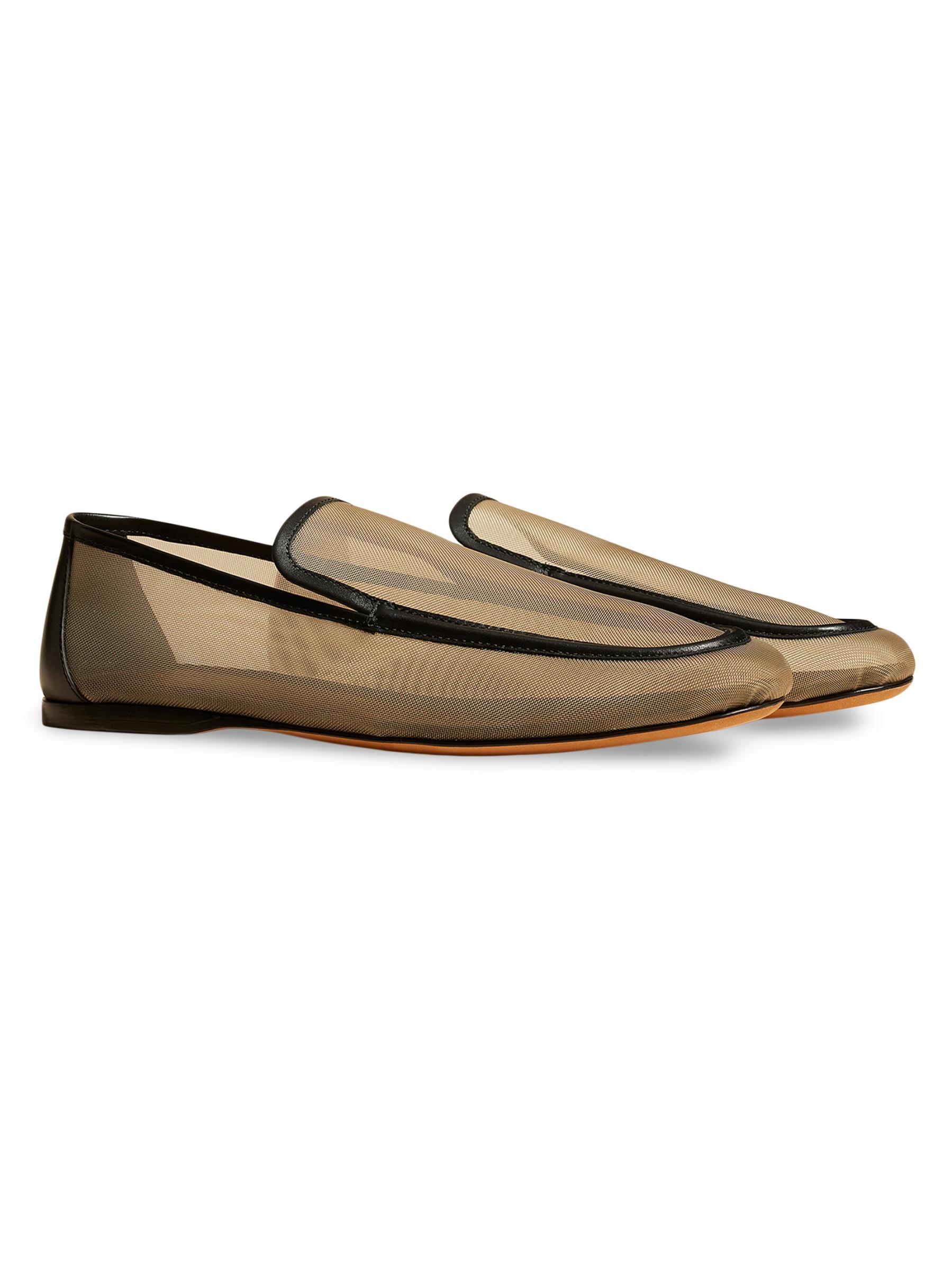 【Khaite】 Alessiaレザートリムメッシュローファー Alessia Loafer in Beige Mesh – KHAITE