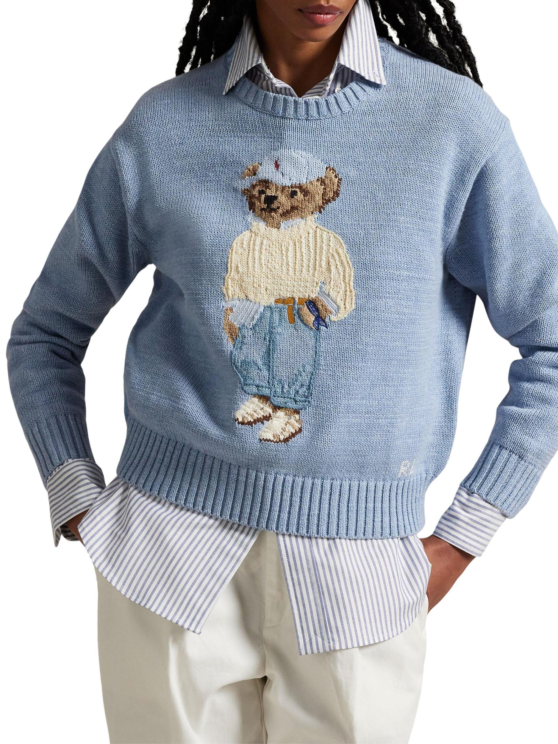 Shop Polo Ralph Lauren - Polo Bear Cotton-Knit Crewneck Sweater