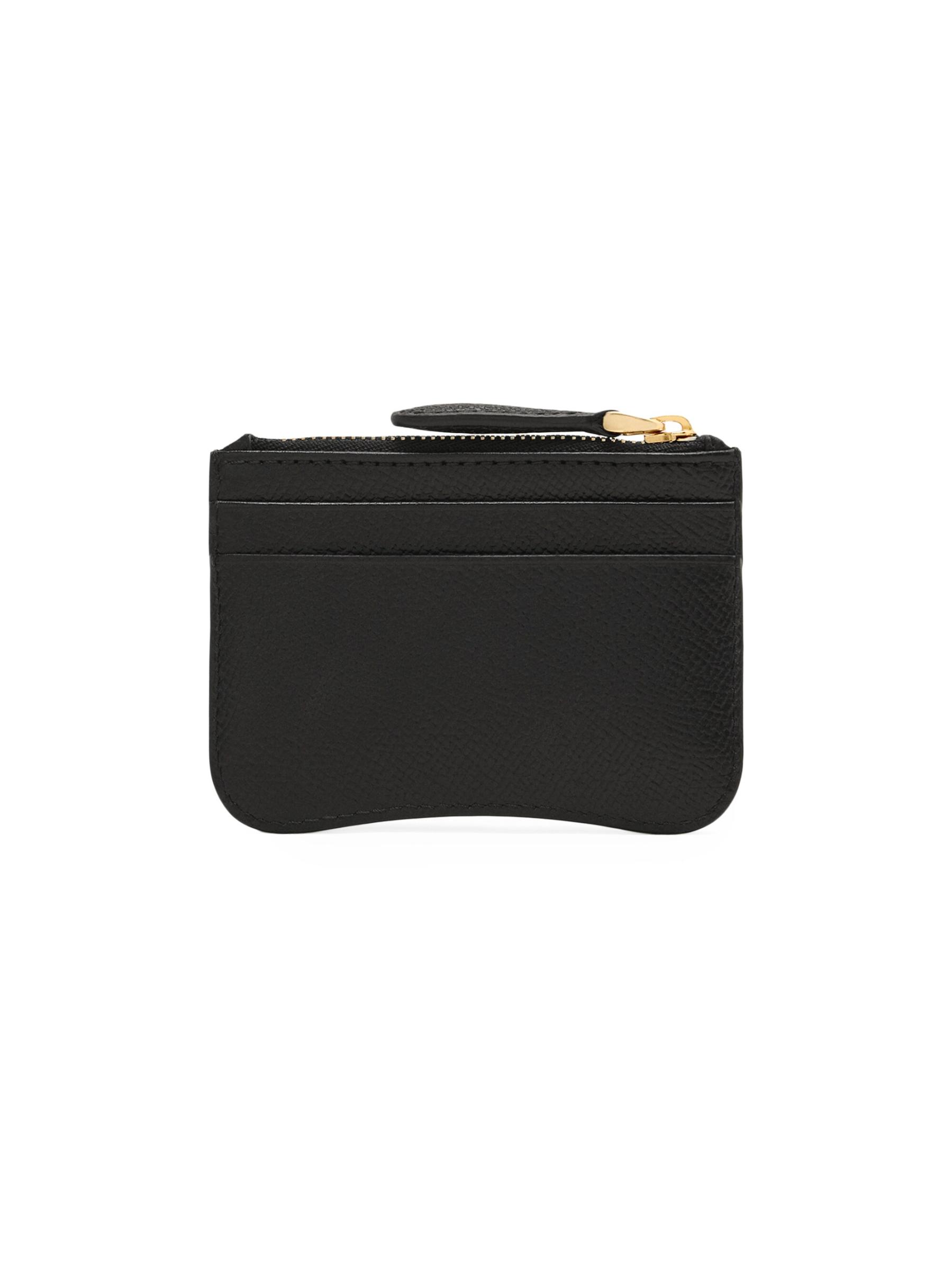 ★Ami Pari[アミパリス] レザー カードホルダー パリ★ Ami De Coeur ジップ カードホルダー ブラック | AMI PARIS