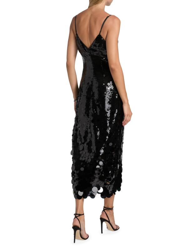 #4: فستان متوسط الطول مزيّن بالترتر من راي - أسود