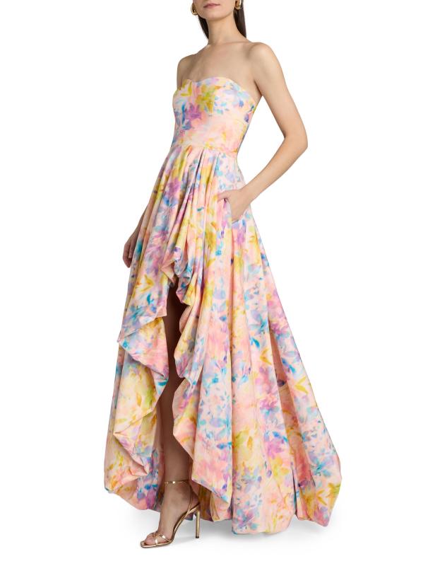 #3: فستان أفا فلورال فايل برقبة منخفضة - زنابق الربيع