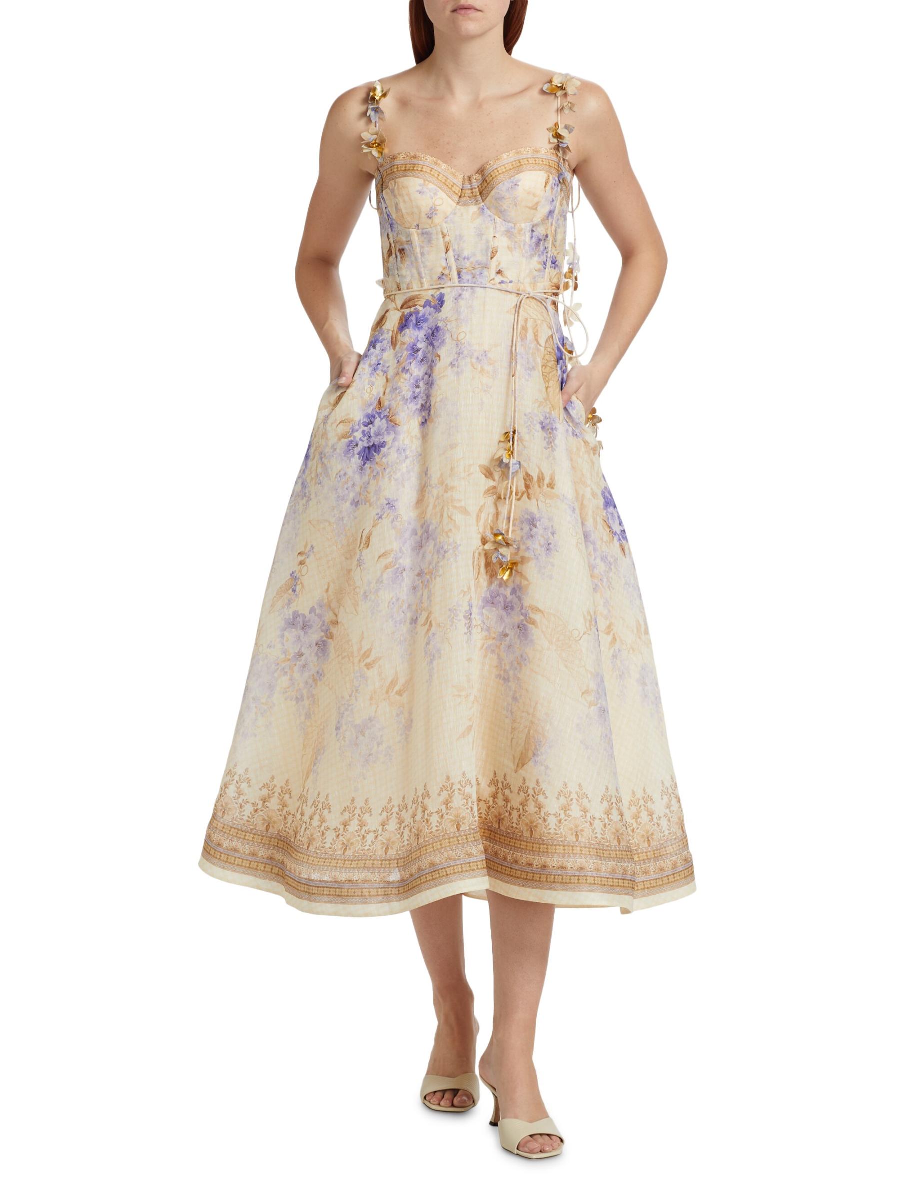 【Zimmermann】MIDI PICNIC DRESS ピクニック ミディドレス Shop Zimmermann - Picnic Floral Midi-Dress | Saks Fifth