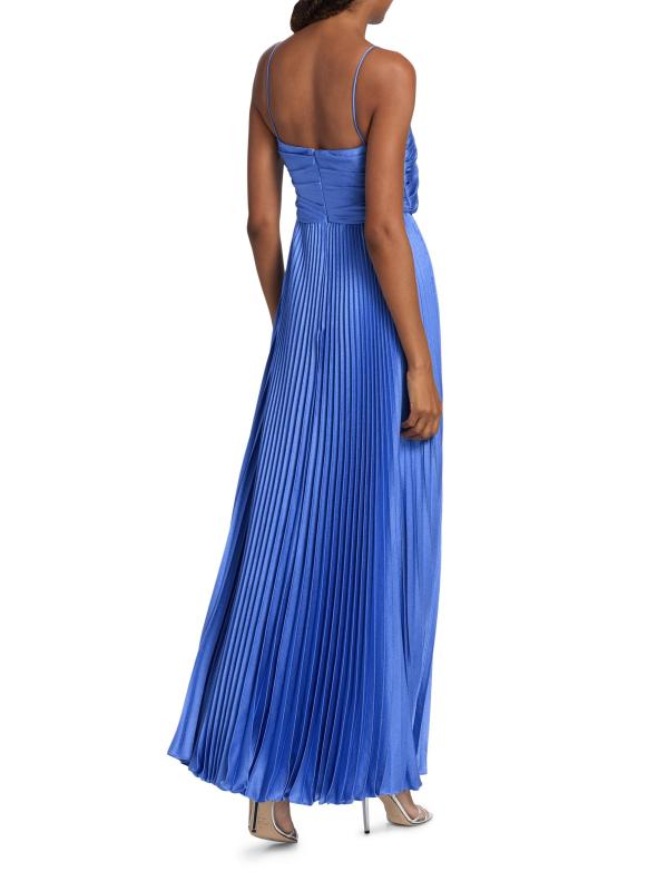 #4: فستان آنا المطروق من الساتان - أزرق جليدي