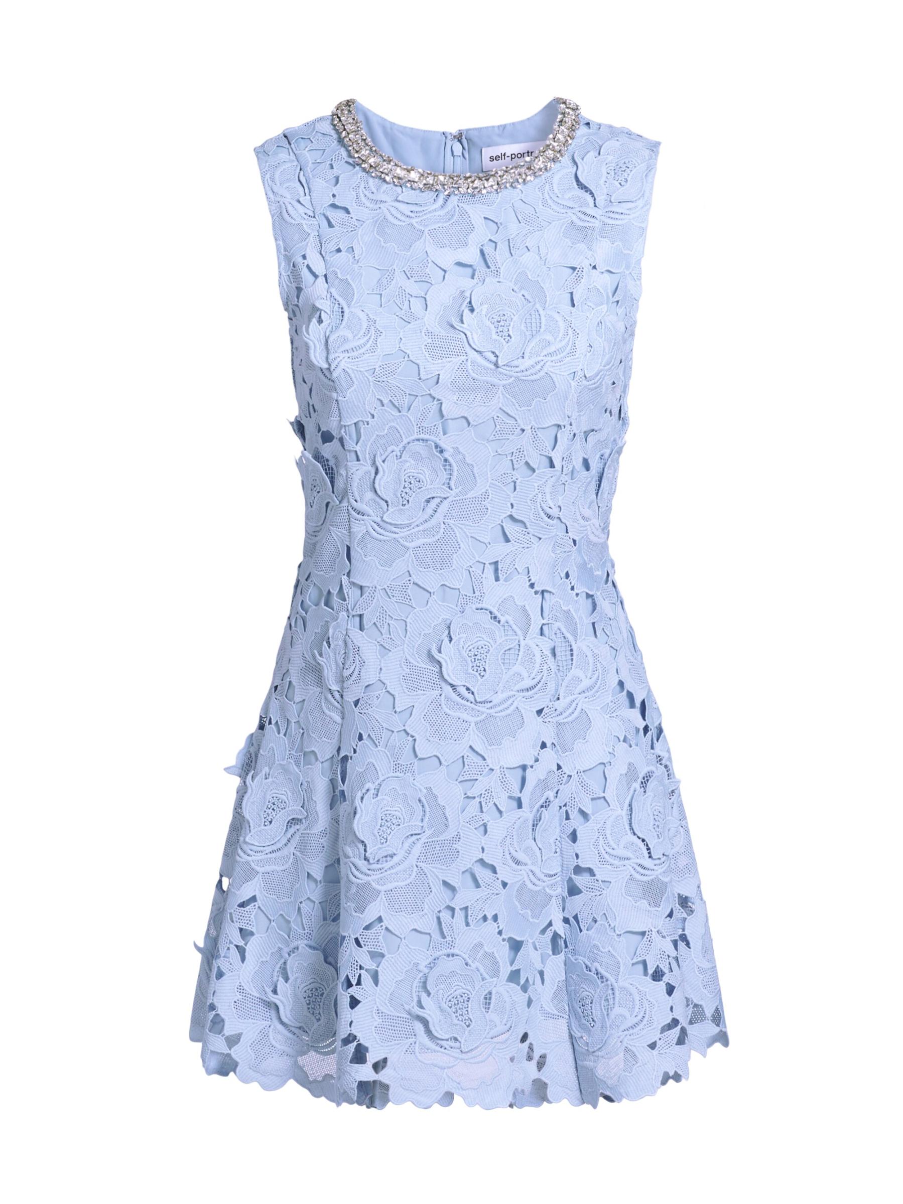 Shop Self-Portrait - Crystal-Embellished Floral Lace