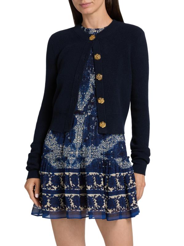 #2: كارديغان من الصوف والكشمير بأزرار زهرية من Ellery - القوات البحرية