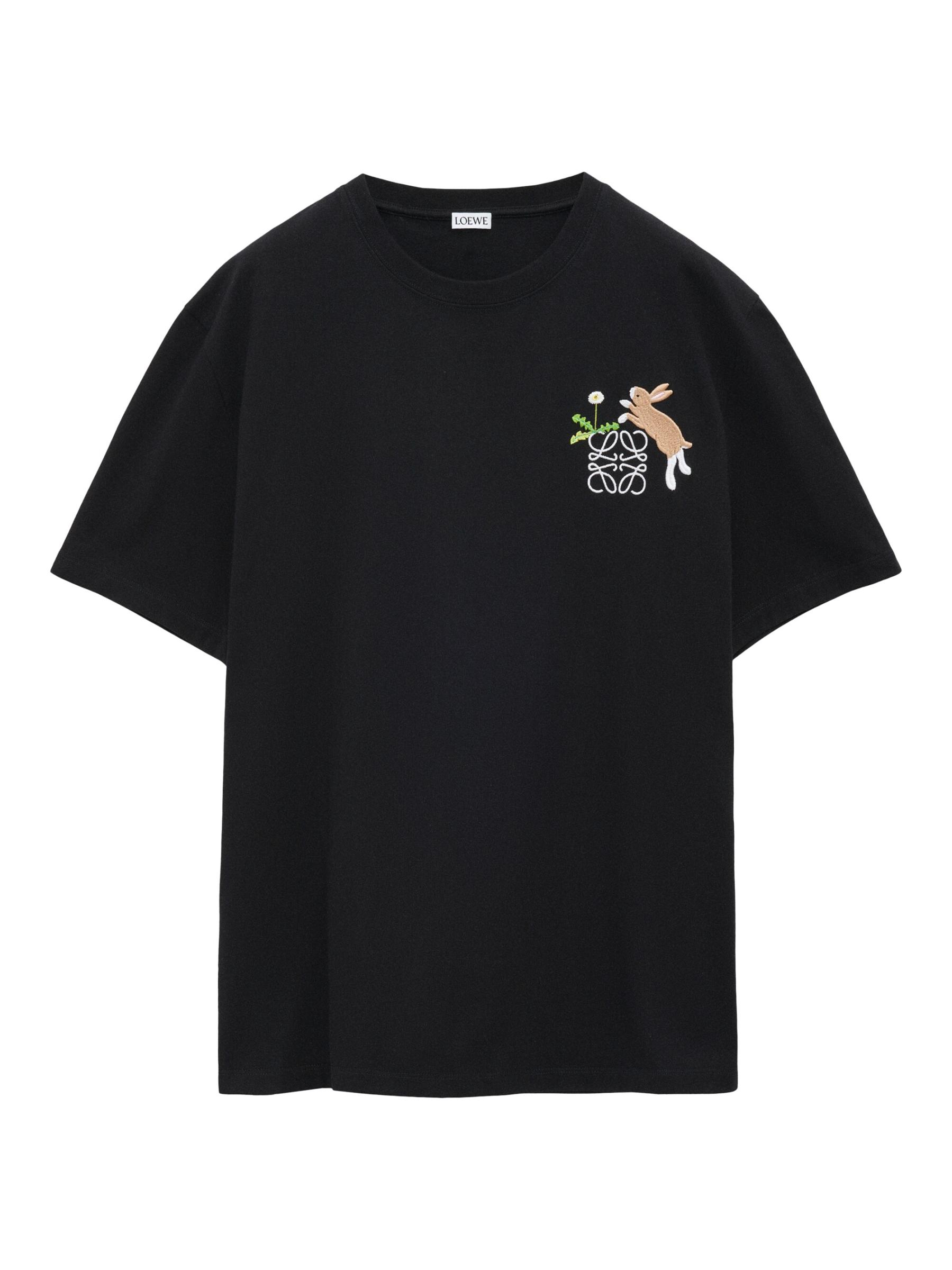 24AW new/LOEWE x Suna FujitaバニーTシャツ T-Shirt Black Shop Loewe - Suna Fujita x LOEWE Rabbit Relaxed-Fit T-Shirt