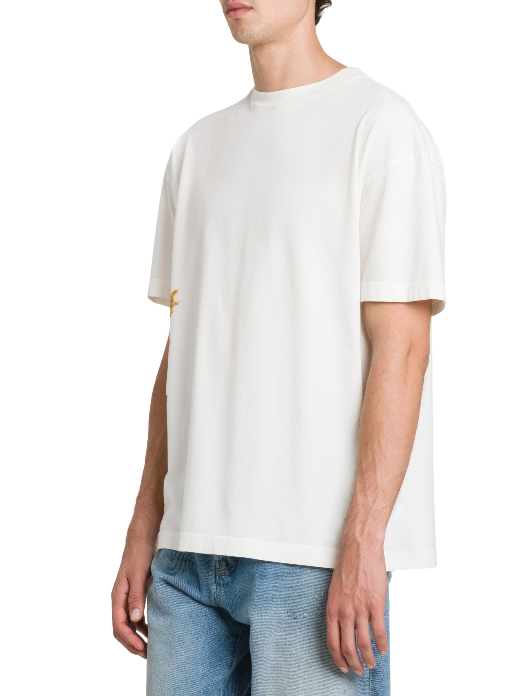 【コーデに遊び心を】Palm Angels バーニングパームTシャツ Palm Angels - バーニング・パーム・ロゴ・コットンTシャツ を