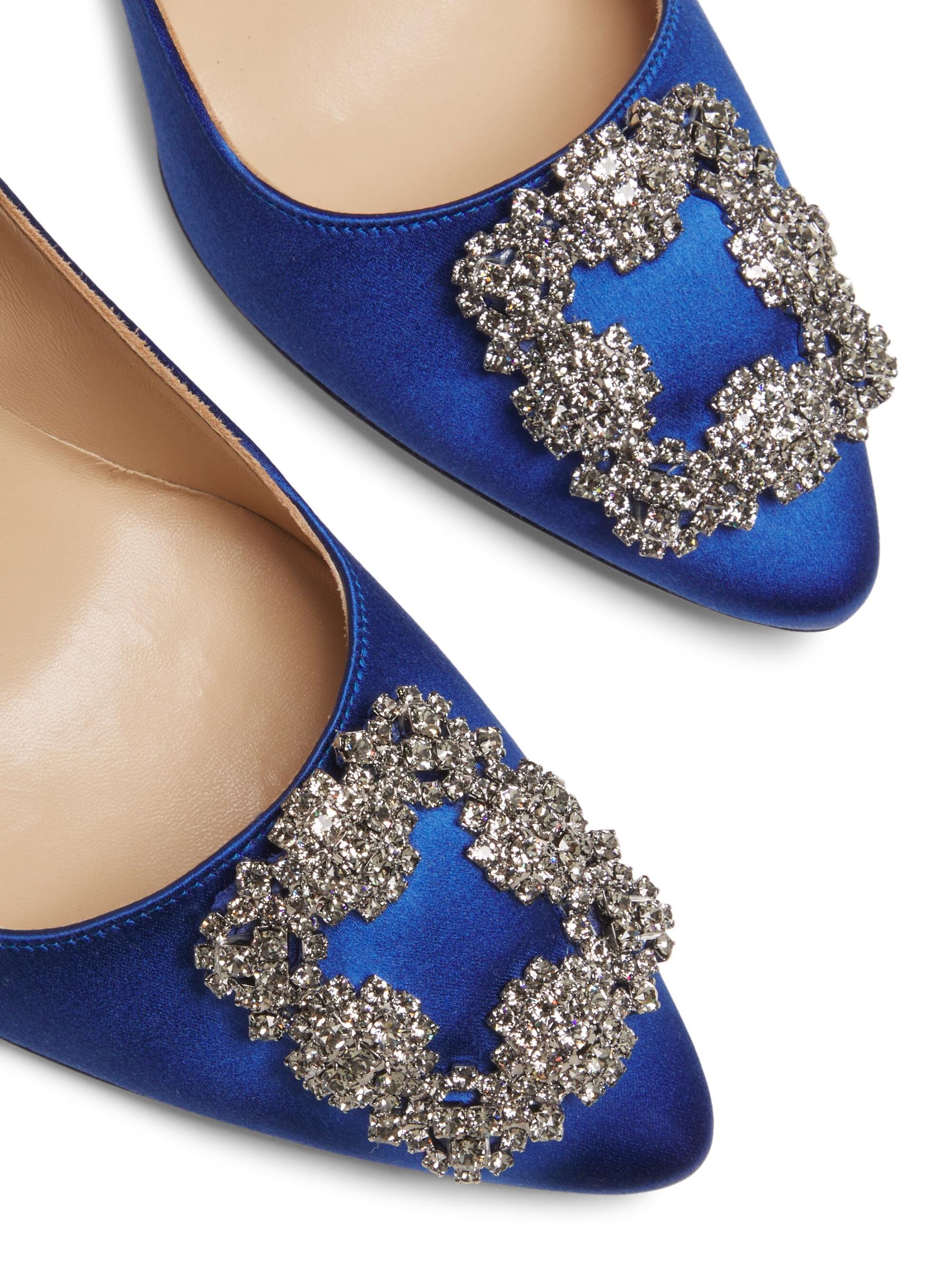 Manolo Blahnik - ハンギシ 70MM クリスタル装飾サテン