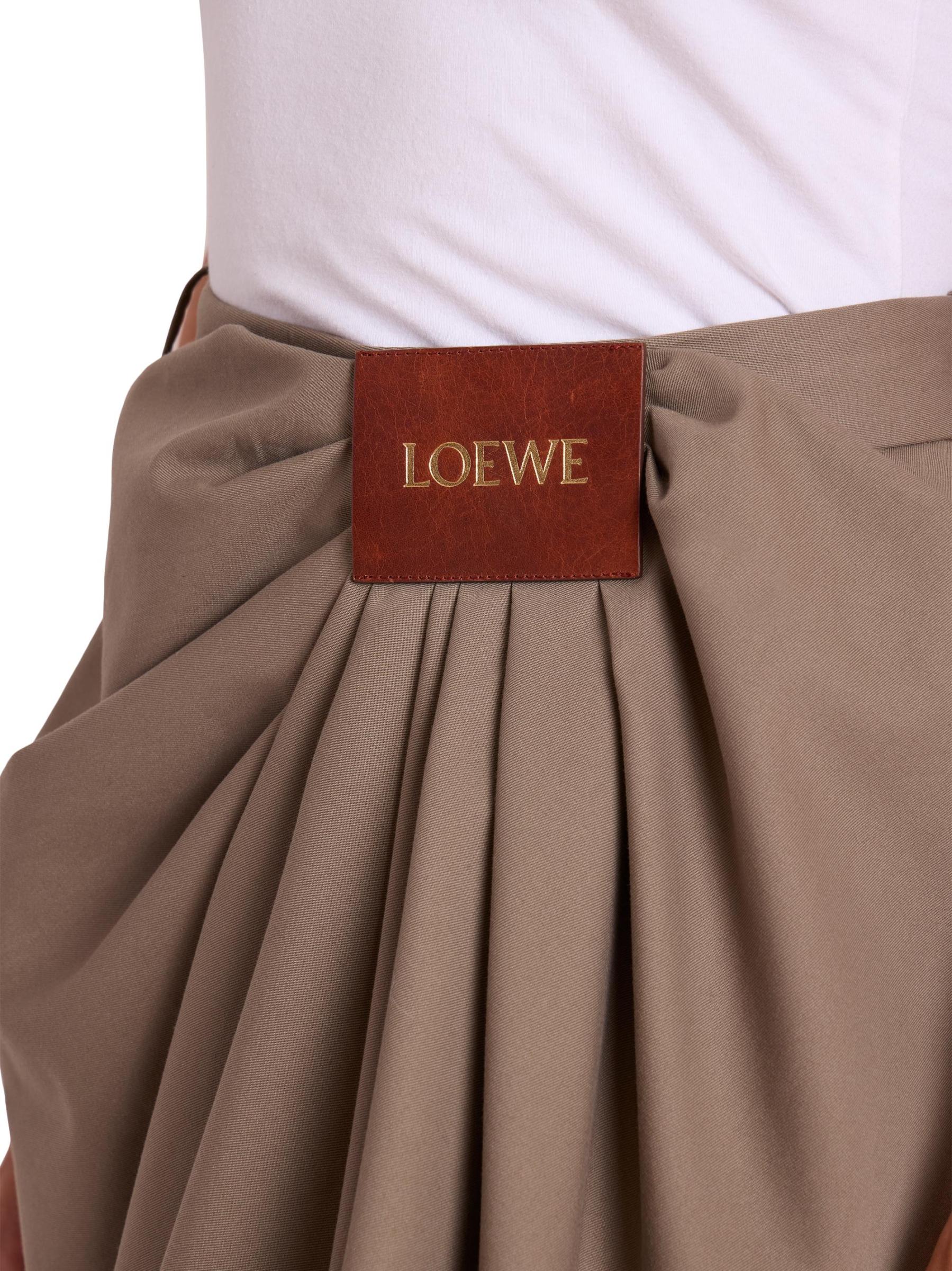 Loewe - コットン・シルクのドレープスカート をオンライン購入
