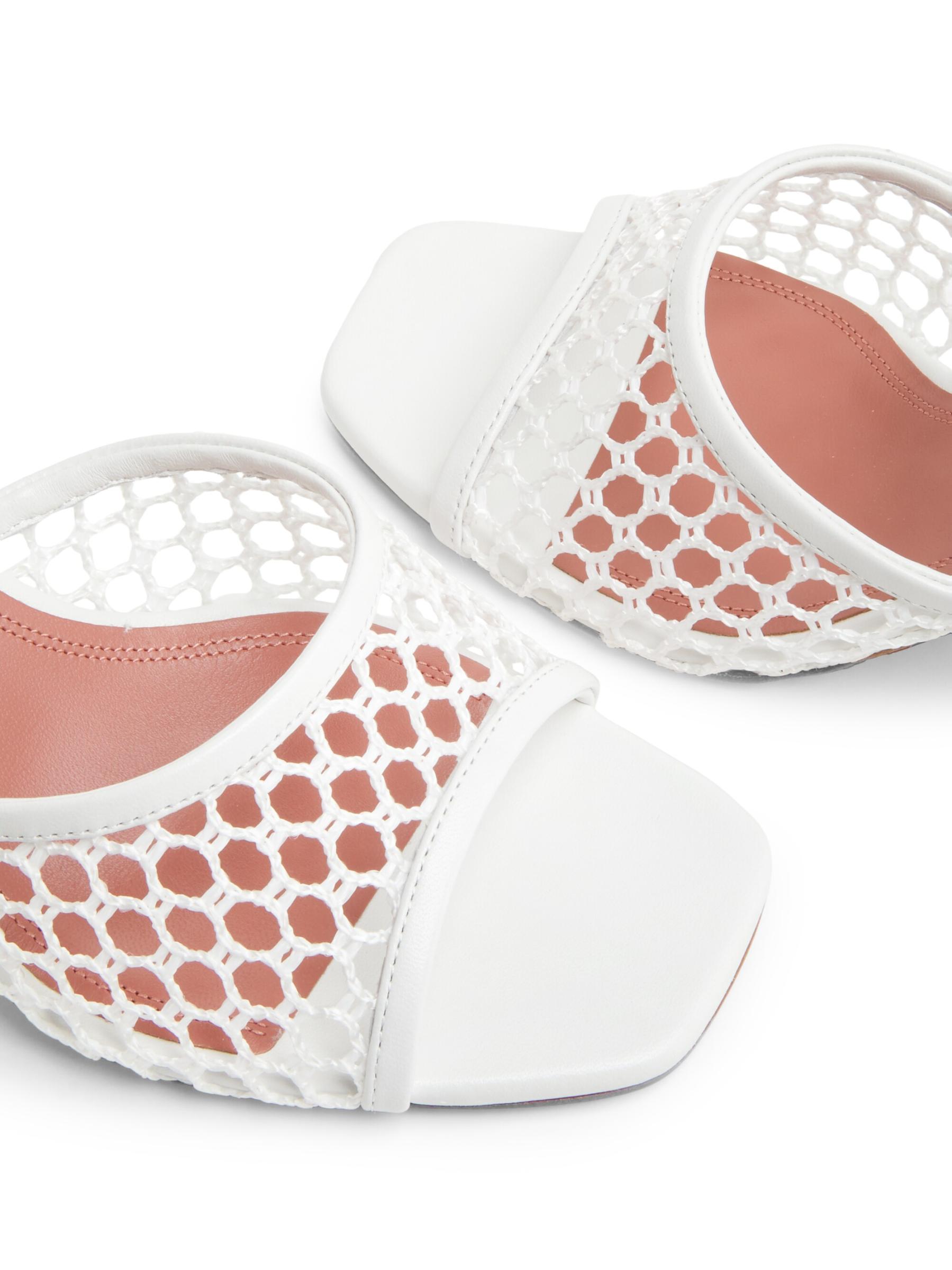 サンダル・ミュール AMINA MUADDI Pastel Yellow Leather Taylor Mules Shop Amina Muaddi - Lupita 70MM Mesh & Leather Mules | Saks