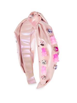 #2: طوق رأس للفتيات بتصميم Gummy Candy وعقدة كريستالية - وردي فاتح