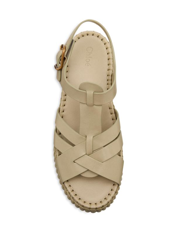 #3: صندل ناما ببلاتفورم من الجلد مقاس 80 ملم - أخضر فاتح