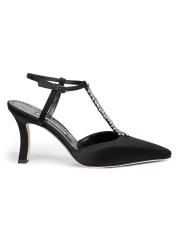 【MANOLO BLAHNIK】サテン エンベリッシュド フラット パンプス Manolo Blahnik - スフィーク サテン エンベリッシュド T
