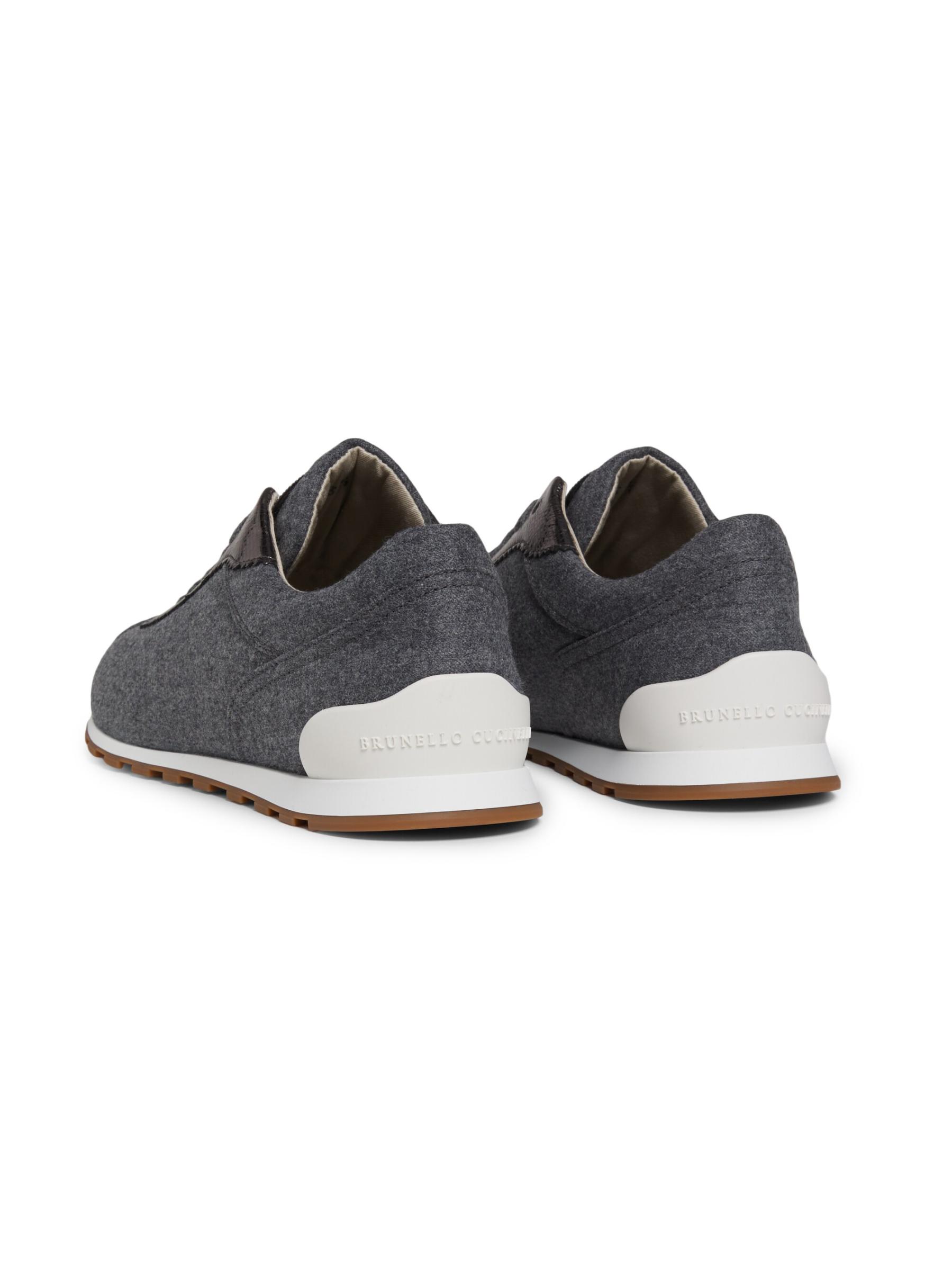 Brunello Cucinelli - ウール・ロートップ・スニーカー を