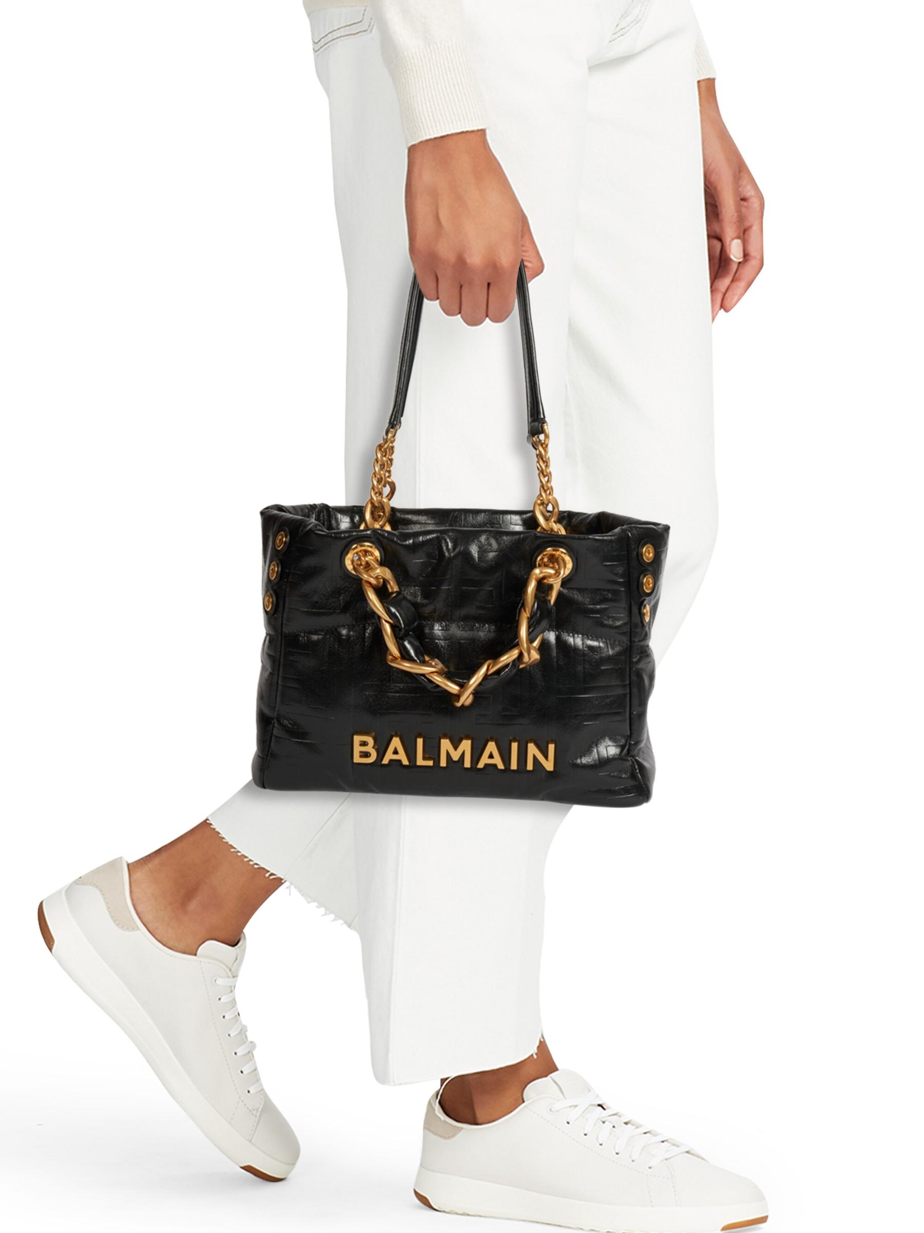 Balmain - ソフトカバ モノグラム・レザー トートバッグ を