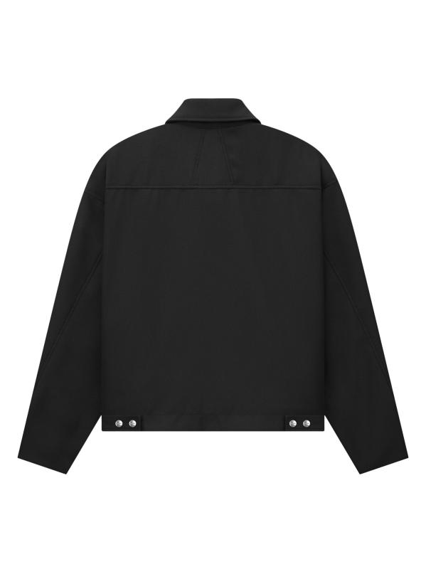 #2: جاكيت عمل من الصوف بشعار الماركة - أسود + أبيض