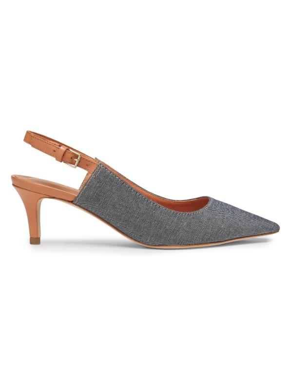 【2plan】Afro pocket denim slingback Shop Cinq à Sept - Sylvie 60MM Denim Slingback Pumps | Saks
