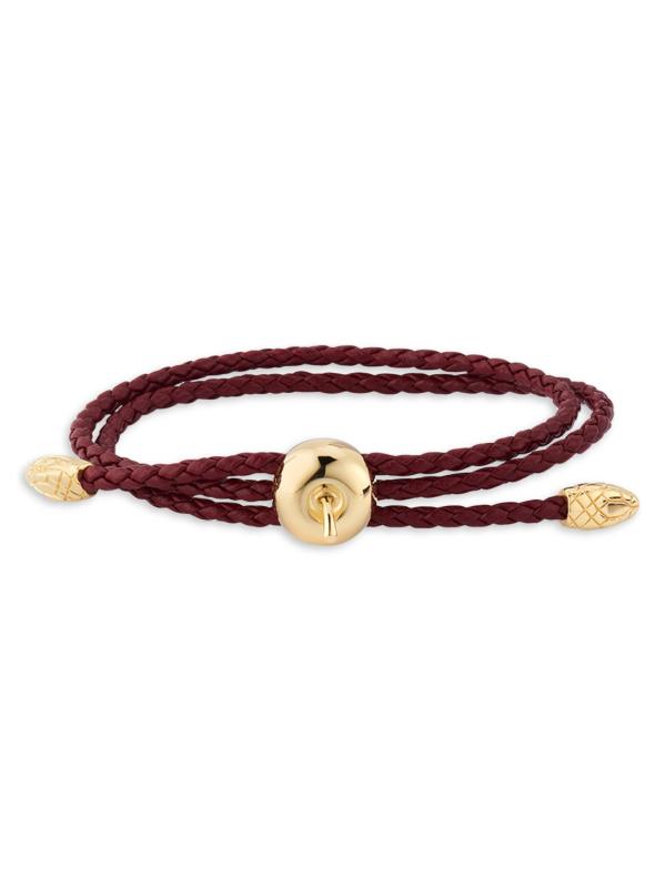 سوار آدم من الجلد ومطلي بالذهب عيار 18 قيراطًا