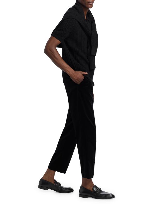 #7: قميص بولو من صوف الجاكار من مونوغرام - أسود