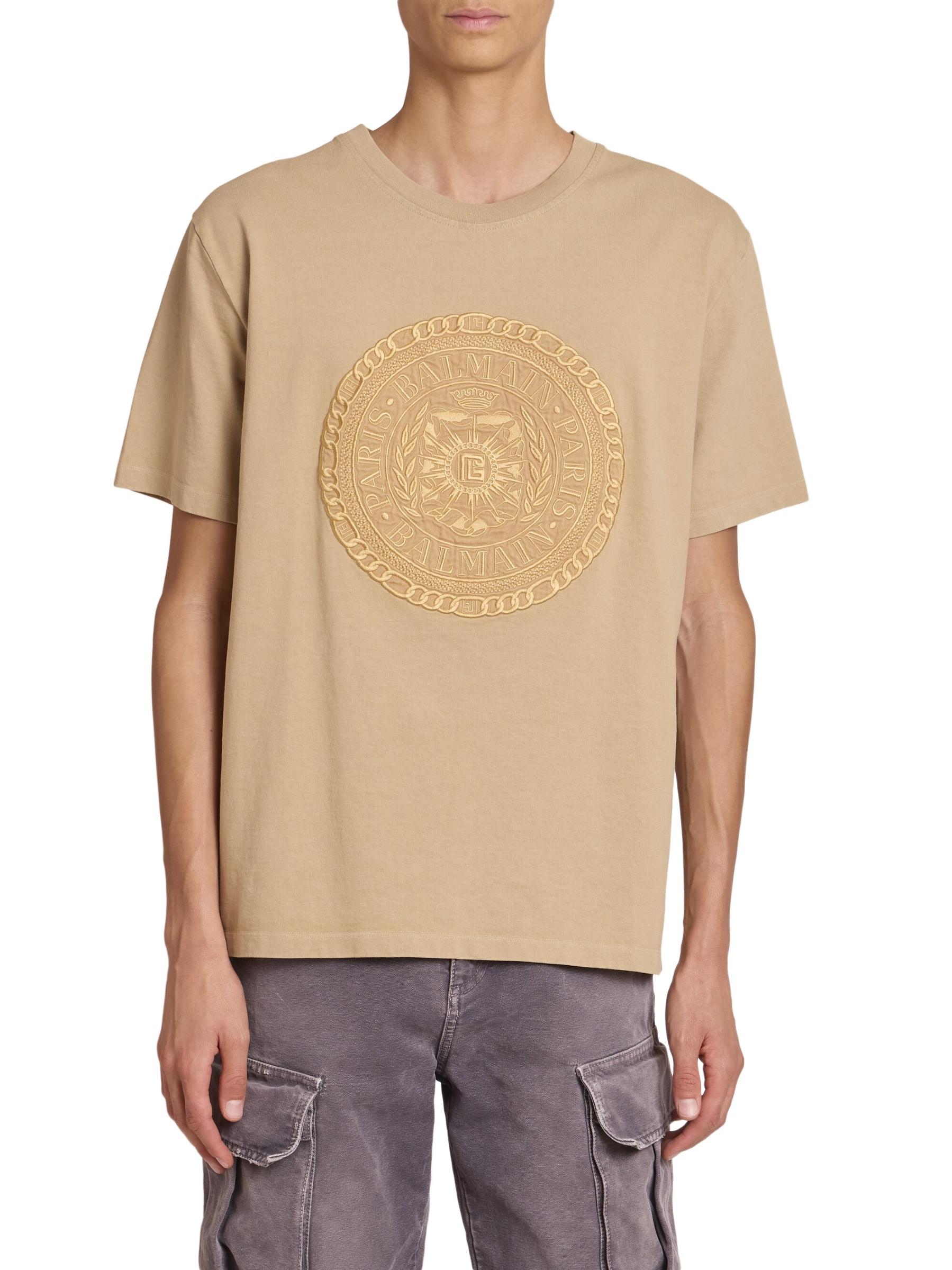 無料発送 Balmain をオンライン購入 コットンメダルTシャツ バルマン - トップス