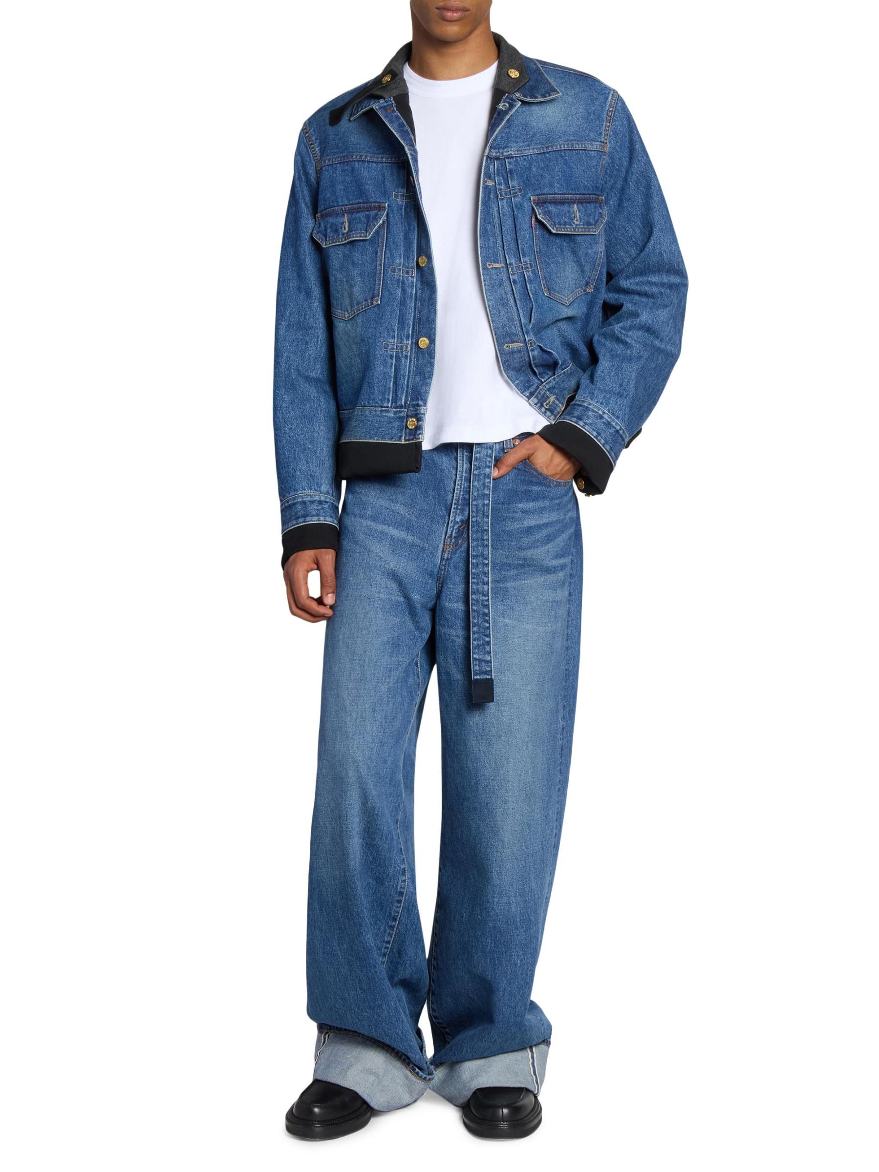 Shop Sacai - Levi's x Sacai Belted Wide-Leg Jeans | Saks