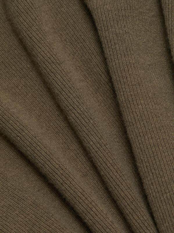 #6: سويت شيرت برقبة مستديرة من الصوف والنايلون - أخضر عسكري