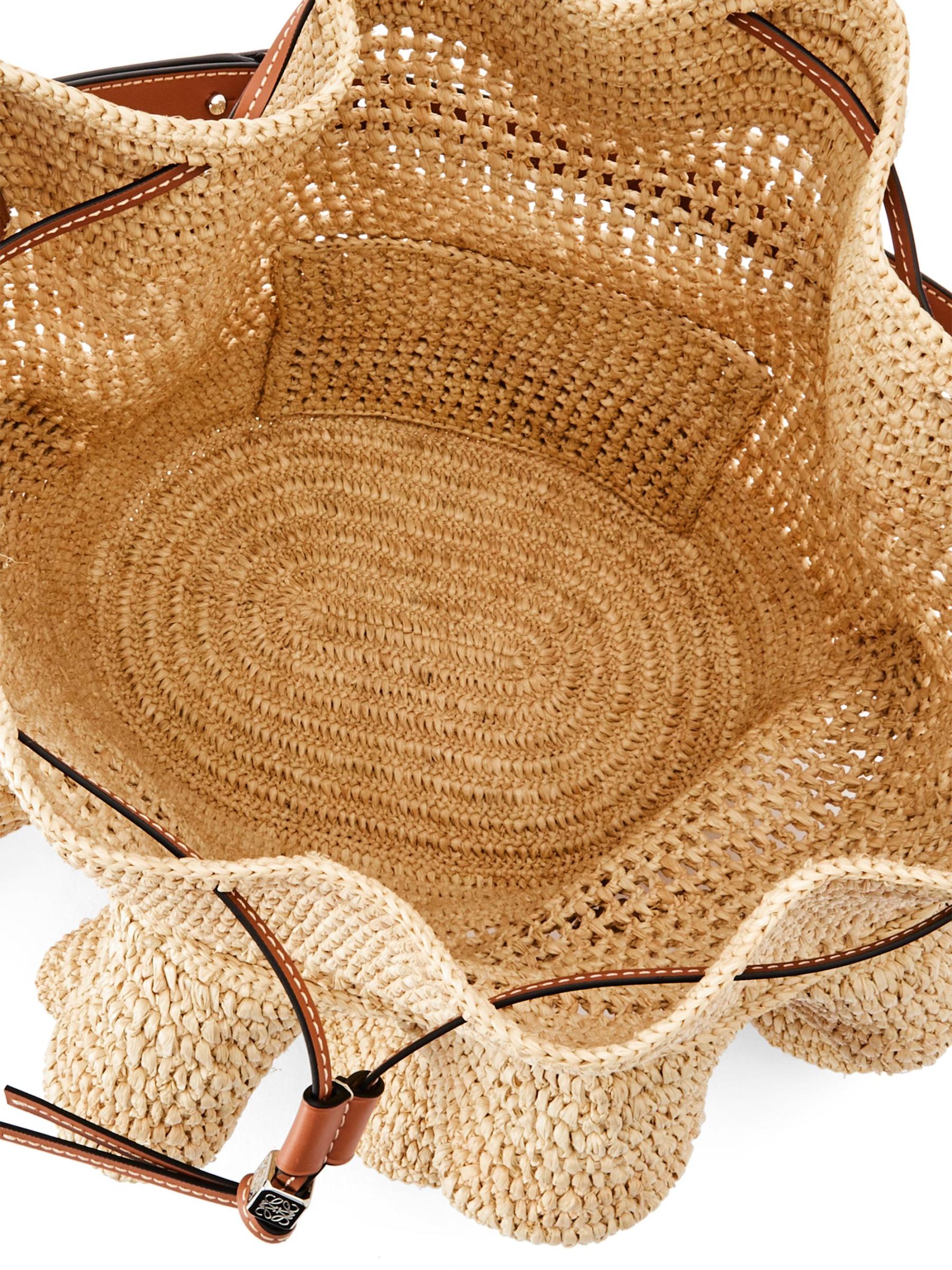 Loewe - バルーンラッフルラフィアバケットバッグ をオンライン購入