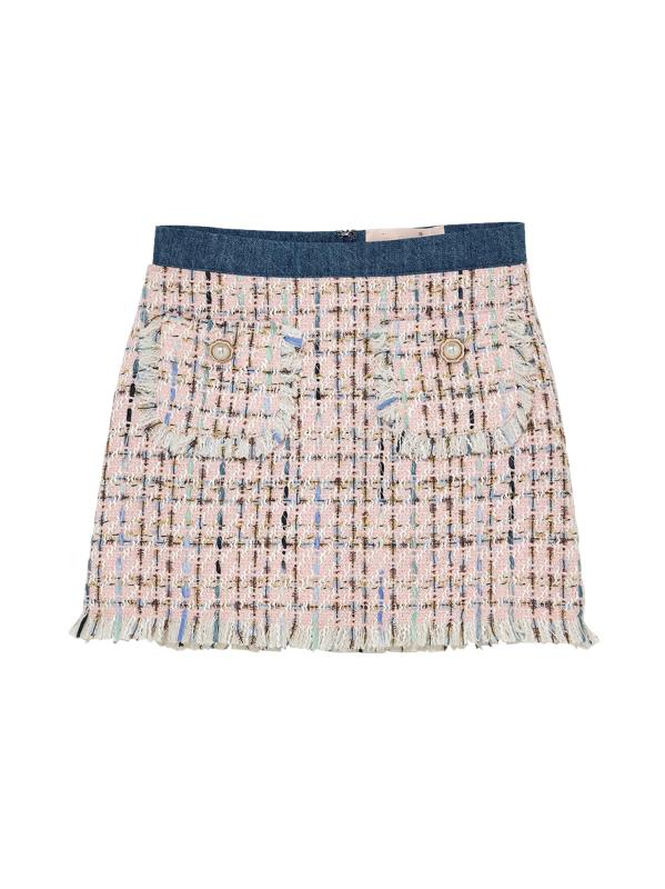 تنورة تكساس تويد القصيرة للفتيات الصغيرات والفتيات